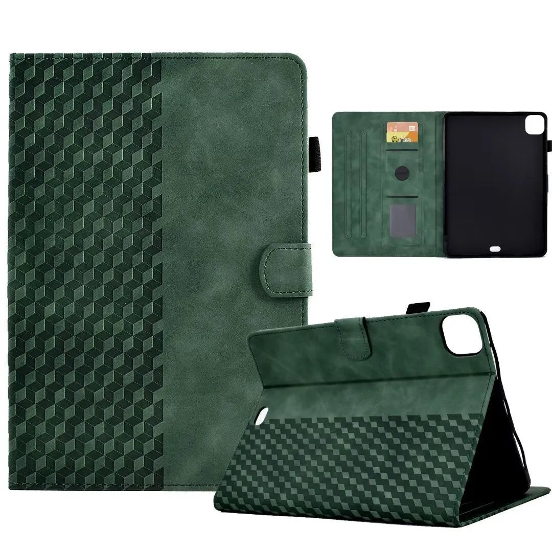 iPad leather case with diamond frosted finish and built-in card holder for iPad Pro 11