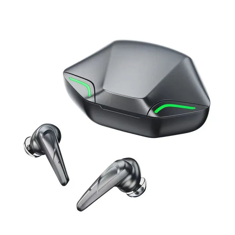 Wireless Bluetooth gaming headset with charging case in black, grey, white or yellow colour options