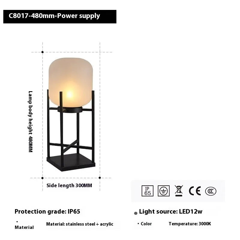 Solar outdoor landscape lamp stainless steel IP55 48cm for garden pathway lighting