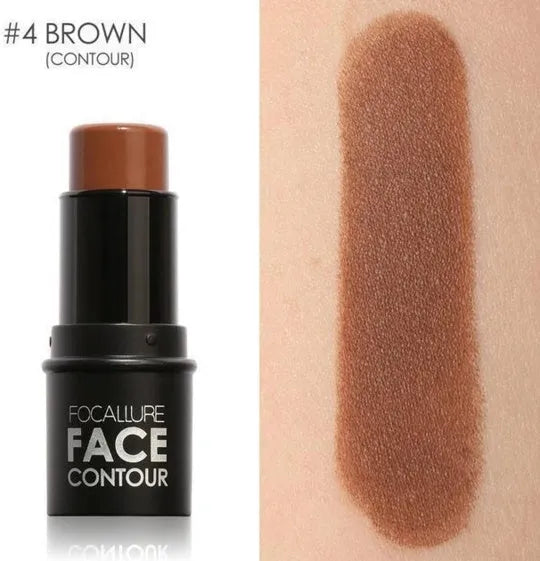 Face contour highlighter cream pot with four shade options A, B, C, D for cheekbone highlighting
