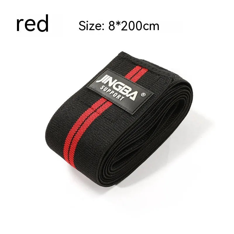 Adjustable knee pads in blue, yellow, red, or grey for weightlifting and sports protection
