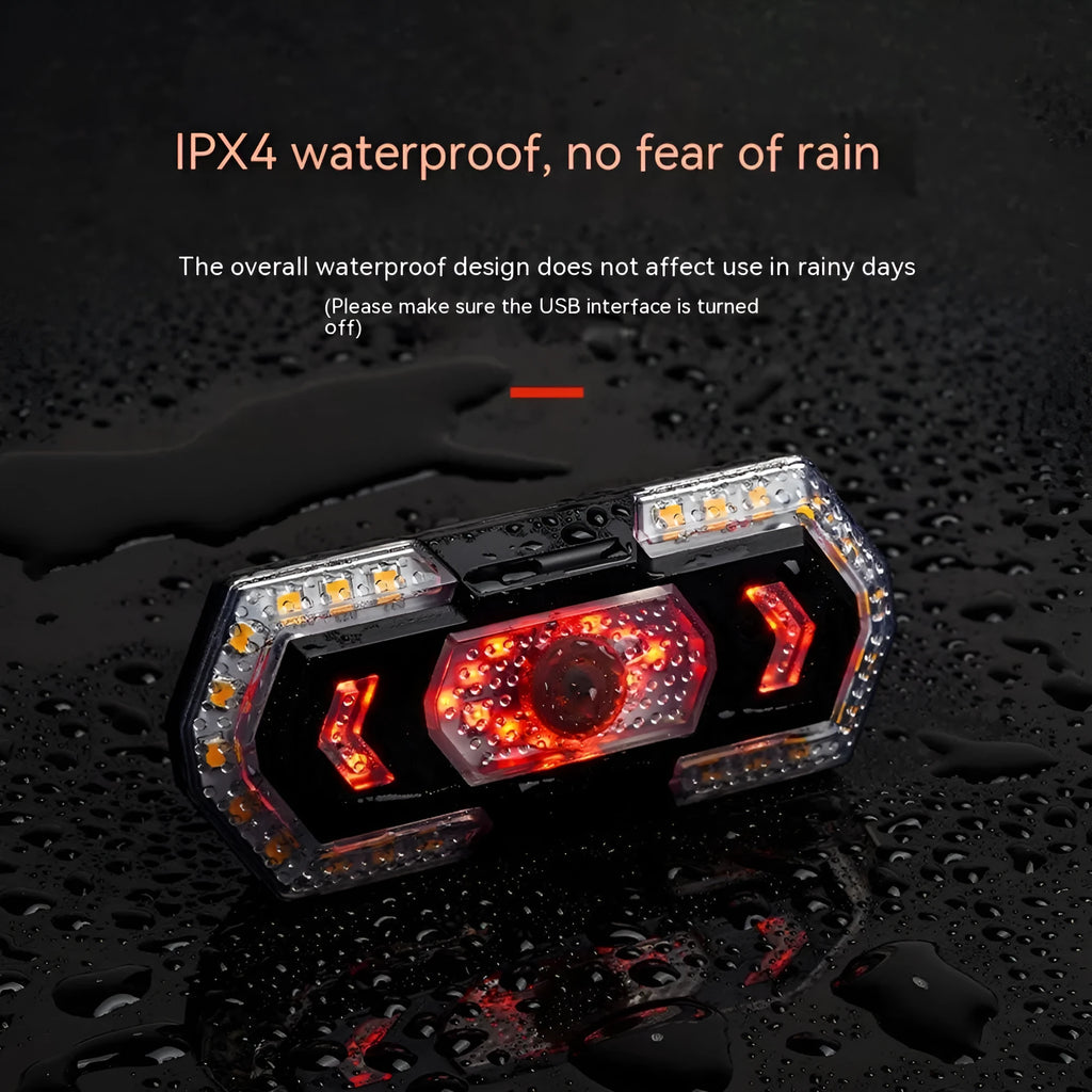 Black wireless remote control USB rechargeable waterproof motorcycle taillight