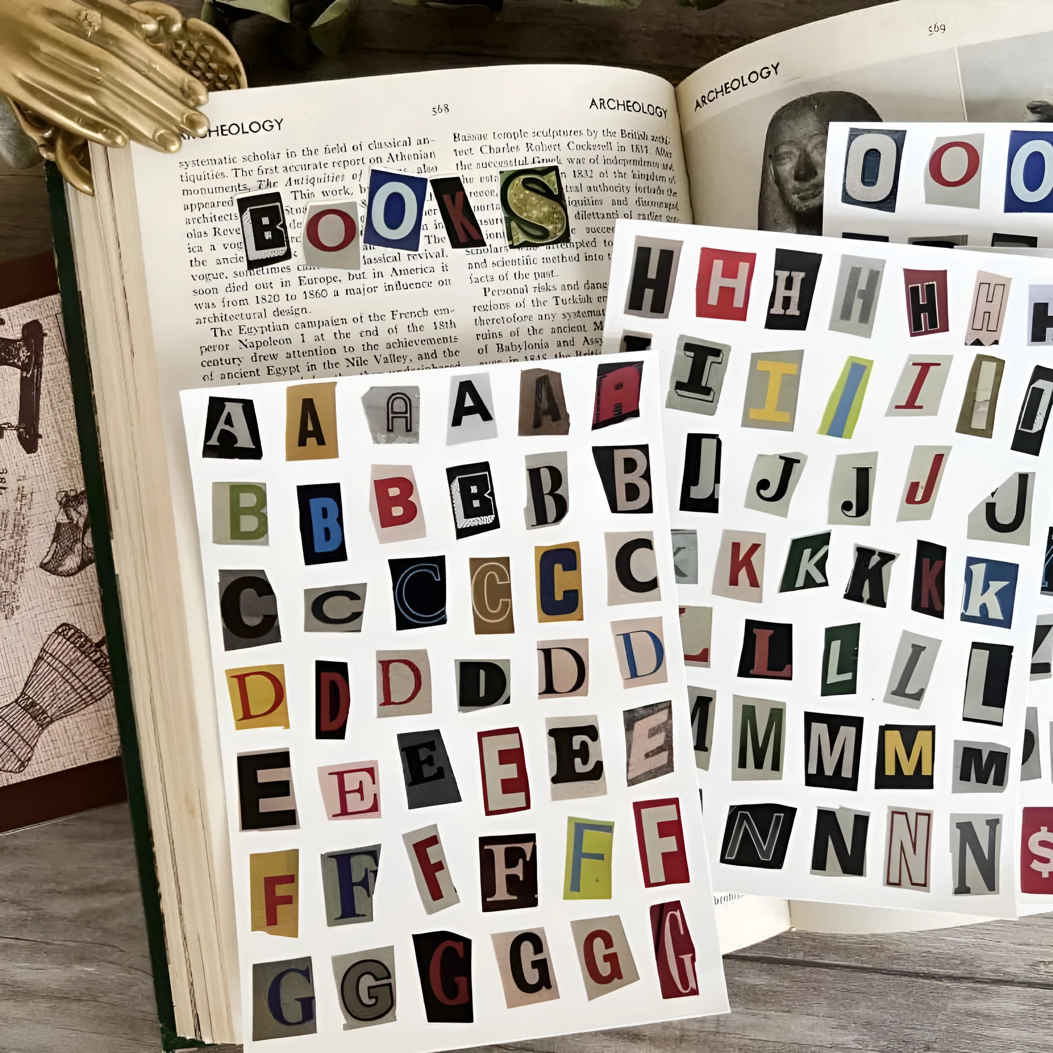English letters and numbers symbol label sticker sheets with colour printing showing alphabet sets and weekly words