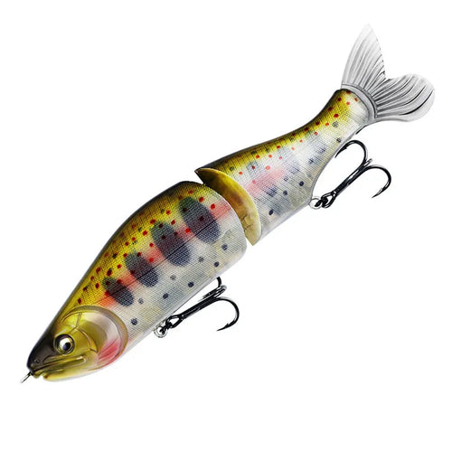 185mm plastic bass fishing swimming bait shown in one of fifteen available colours.