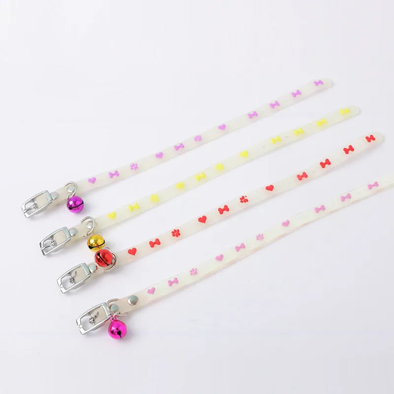 Luminous cat collar with glowing night-time feature and adjustable 29cm length