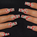 French Love red diamond small cherry gel nail stickers in JP1601 colour, 24-piece pack with adhesive