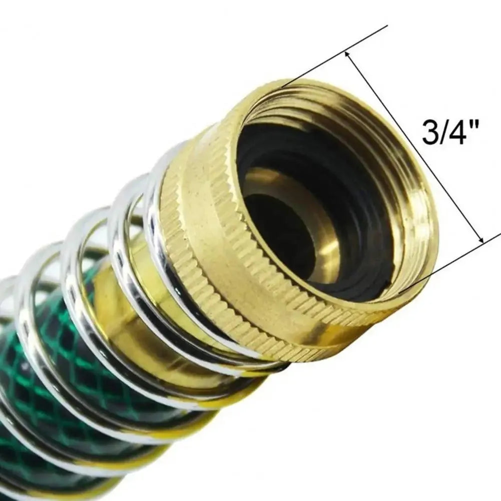 15 cm garden spring hose connector with brass threaded joint and spiral spring for pipe protection
