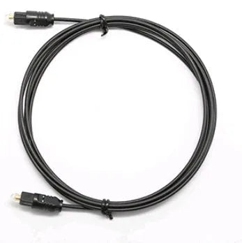 OD2.2 digital optical audio cable with Toslink connectors and PVC jacket, showing length options.