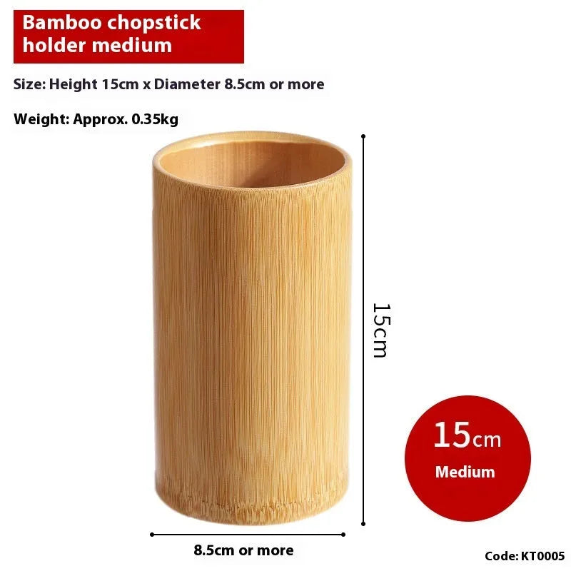 Wild bamboo chopsticks holder in a creative style, showing its portable tube design for utensil storage.