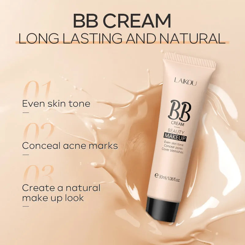 30ml tube of BB cream in one of nine shades, including Ivory White, Brightening, and Chocolate.