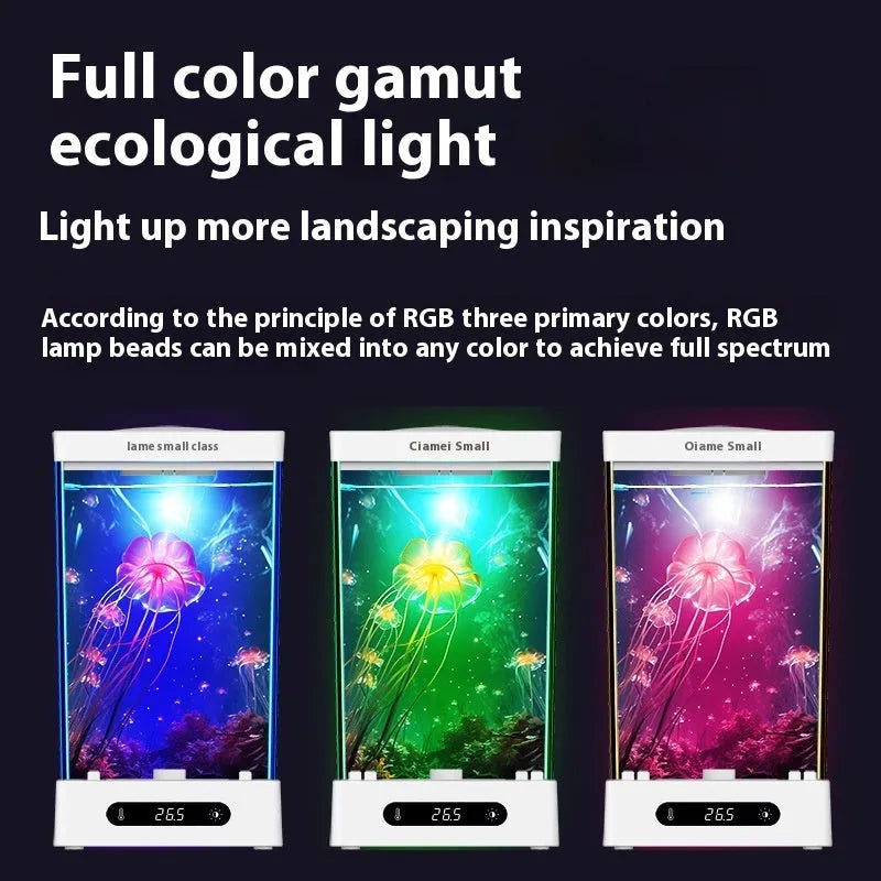 Bluetooth Douyu cylinder small fish tank in plastic, white colour, with data cable