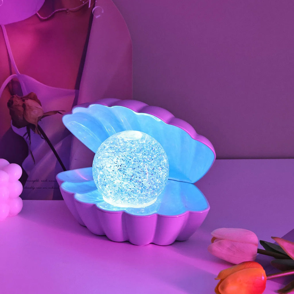 Shell-shaped decorative night lamp with gentle ambient lighting