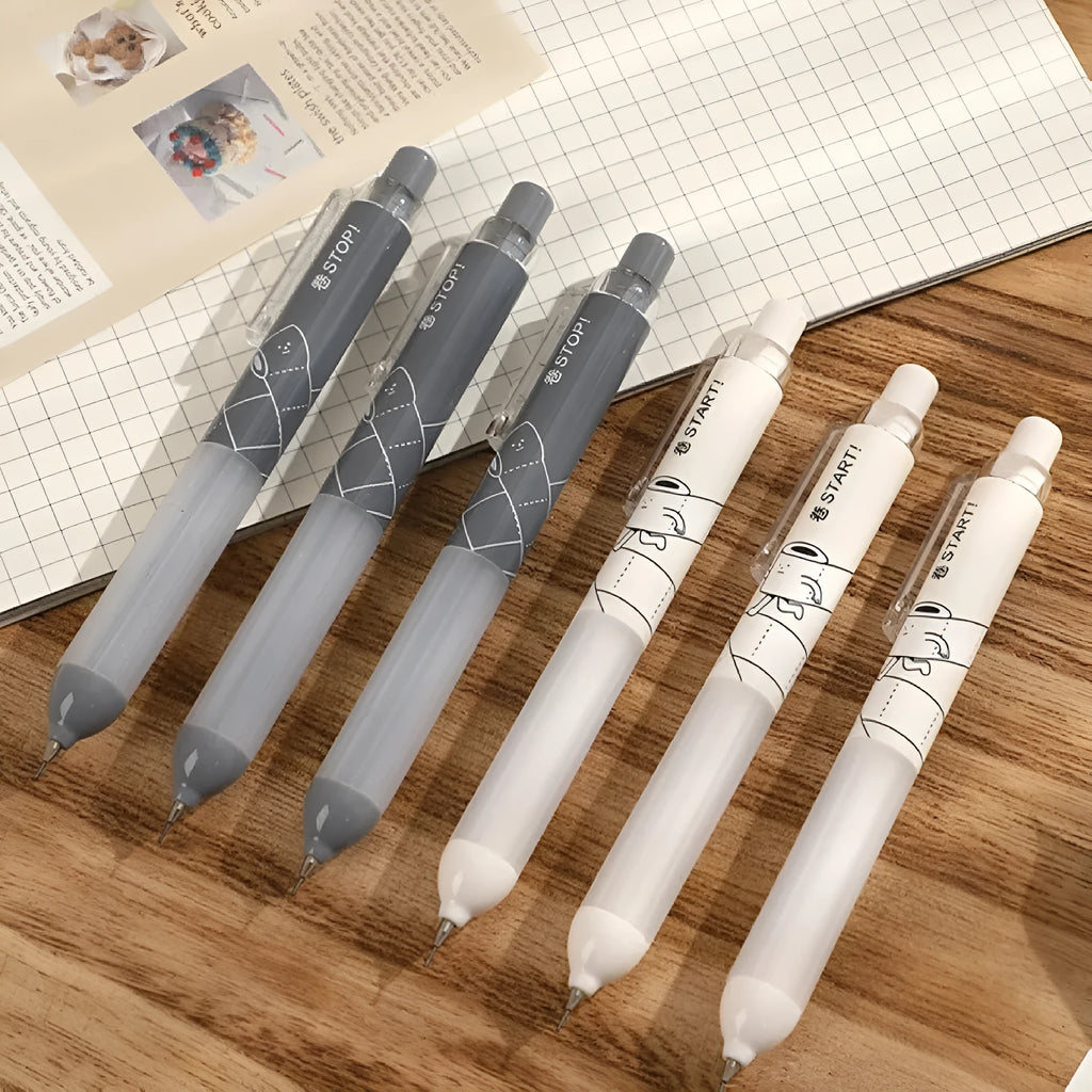 Automatic pencil with cloud grip design in black or white colour, 0.5mm HB lead for writing