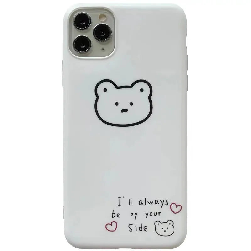 Korean bear cartoon design silicone soft case for Apple iPhone mobile phone