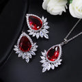 AAA jewellery chain necklace, earrings and bracelet set in blue, red or white for formal events