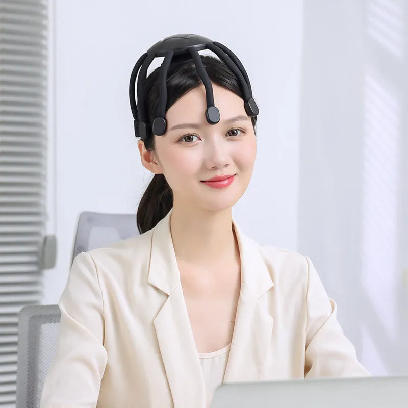 USB-powered electronic head massager with multiple massage claws for scalp relaxation