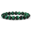 Natural tiger eye crystal bracelet with round beads in choice of colour and 6mm, 8mm, 10mm, or 12mm sizes.