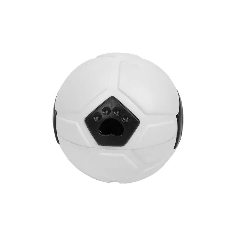 Orange and white TPR dog chew toy ball for teeth grinding and interactive play.