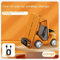 15W three-in-one wireless charging bracket in grey, white, yellow, or orange colours with 150mm dimensions