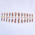 Almond-shaped press-on nails with European floral wear armour rose tulip patterns