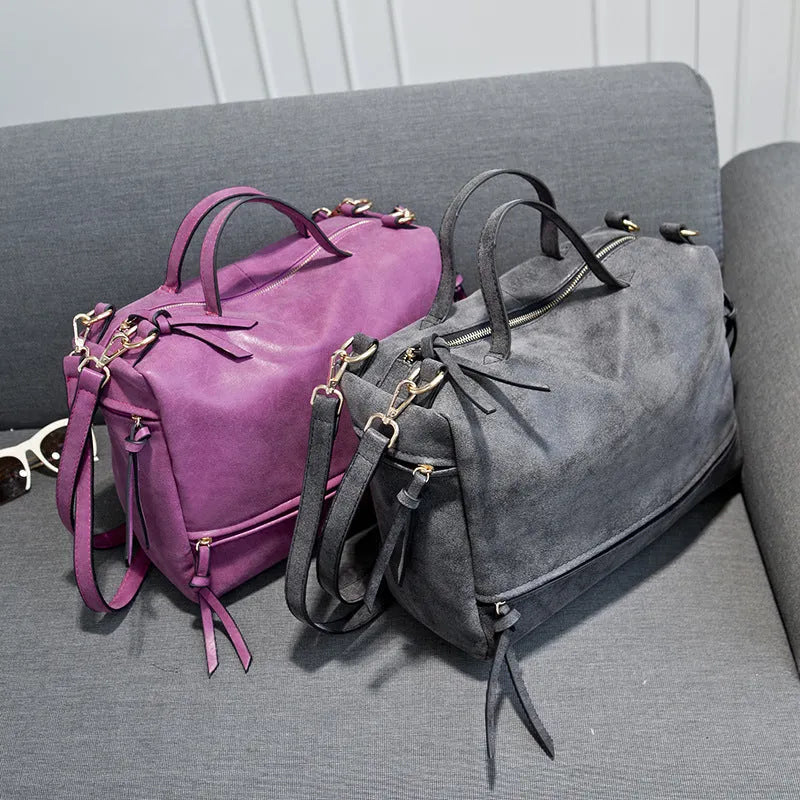 Retro matte leather crossbody messenger bag with adjustable strap available in four colours