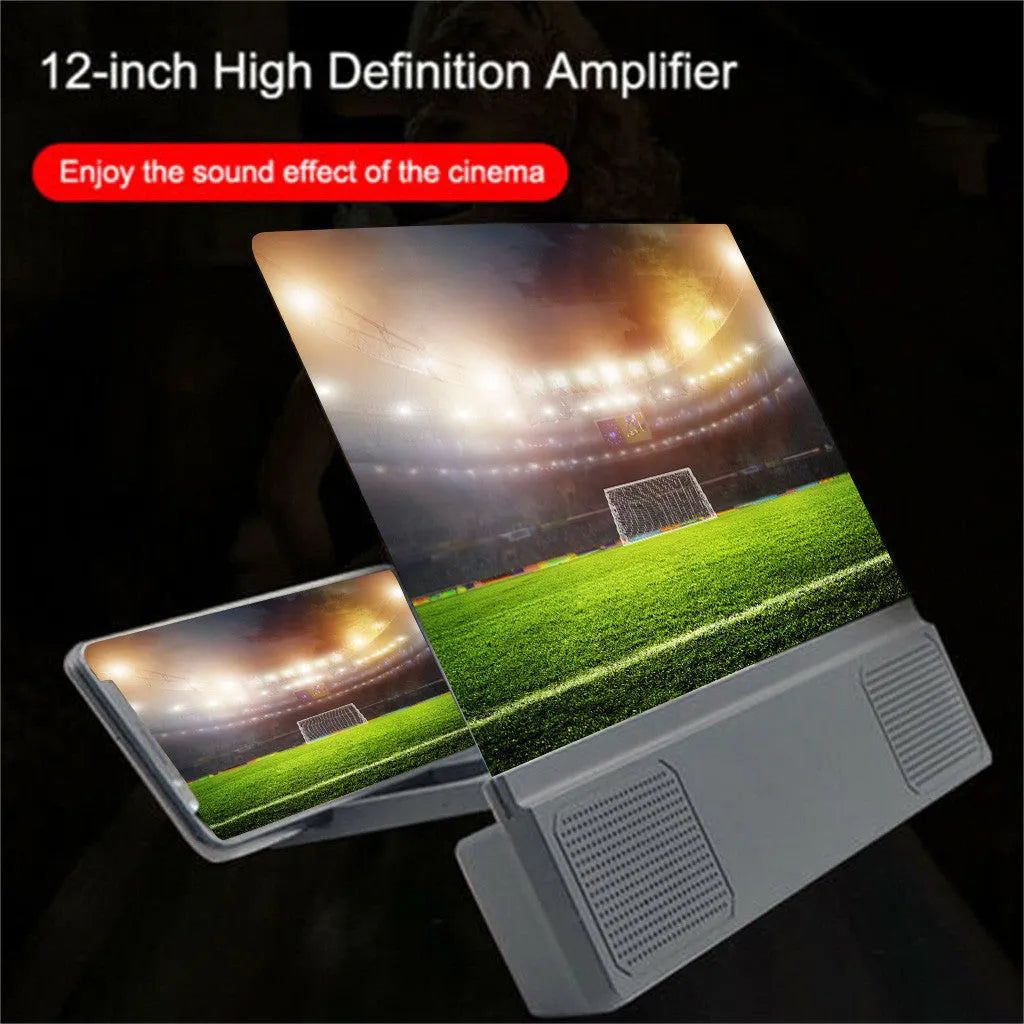 12-inch foldable mobile phone screen amplifier with gooseneck stand and speaker