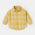 Boys' casual cotton shirt with a coloured lattice check pattern and long sleeves.