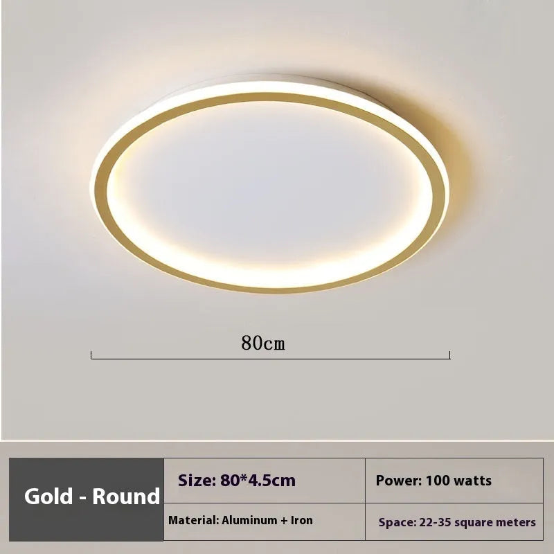Minimalist modern ceiling pendant lamp in black, available in 60cm and 80cm diameters with dimming function.