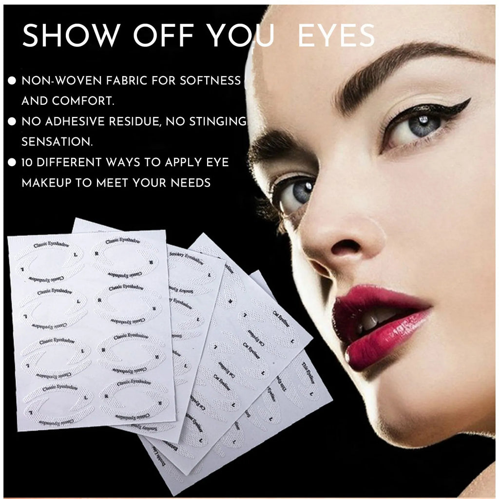 Set of four reusable eyeliner makeup stencils for creating wing and cat-eye designs
