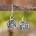 Bohemian style retro round print distressed ethnic earrings for women in zinc alloy with electroplated finish