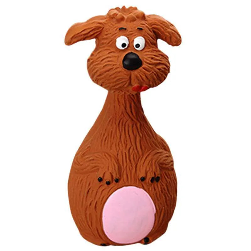 Latex sounding cartoon pet toy in dairy cow design with squeaker, white with black patches