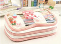 Japanese transparent heart-shaped pen bag with rabbit pattern in TPU material