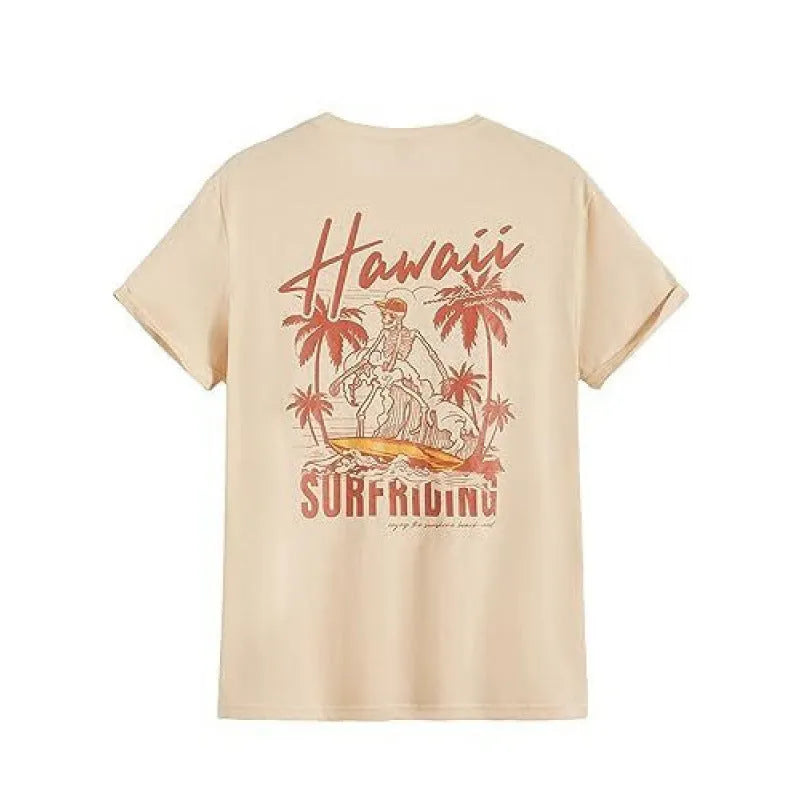 Men's printed street short-sleeved sports T-shirt in polyester with digital pattern design