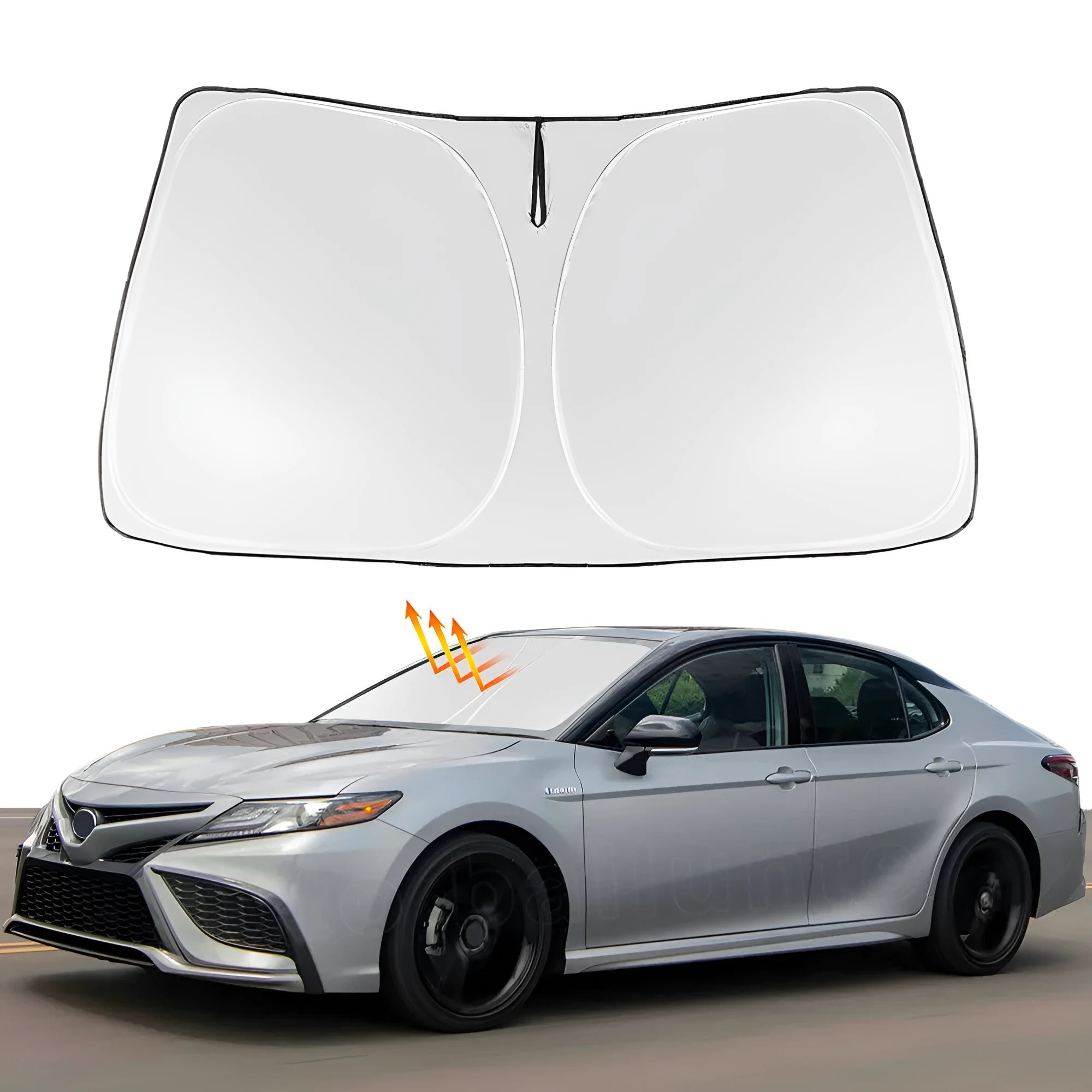 Silver tape car windshield sunshade cover for NOAH XOVY 90 series vehicle.