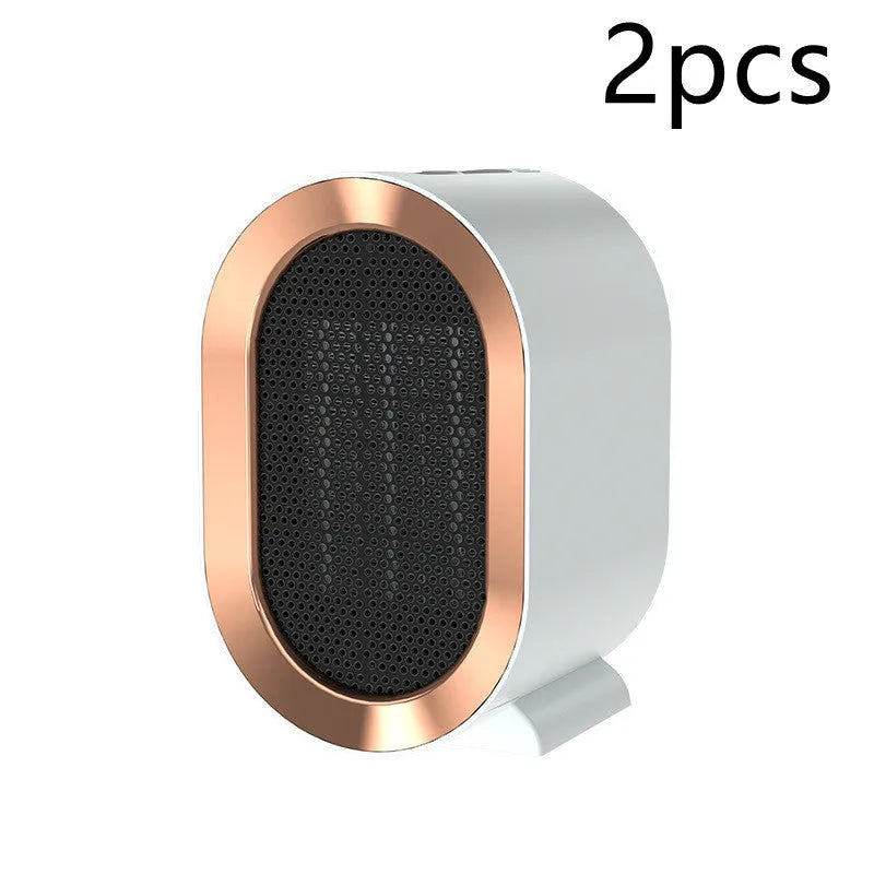 Desktop electric ceramic heater with mechanical controls and fan vent