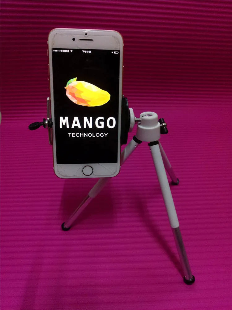 Two-section adjustable desktop phone holder in black and silver colour options on a desk