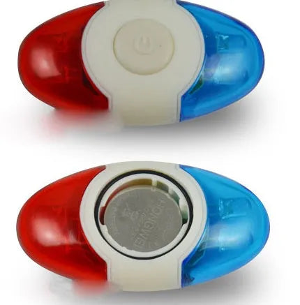 Red and blue 4LED equipment tail light with an adjustable mounting base.