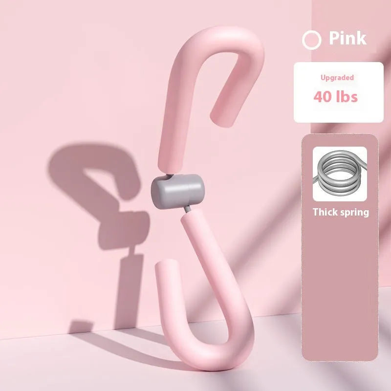 Yoga four piece fitness set showing leg stretching device, yoga ring, pedal puller, and figure eight tension rope