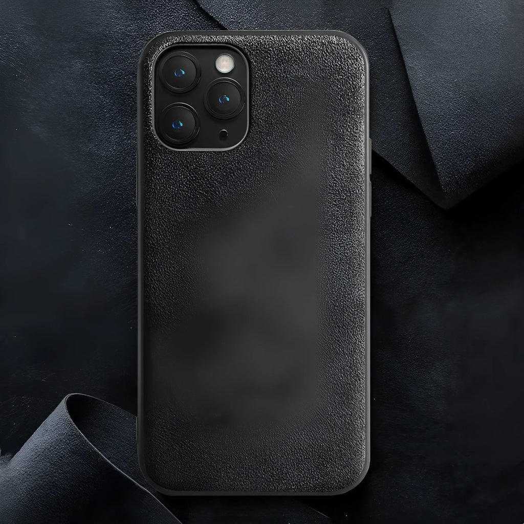 Suede iPhone case full-cover protection back cover in dark blue colour