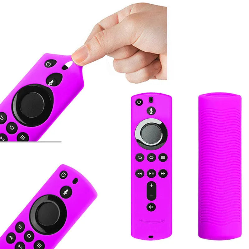 Silicone protective case for Stick 4K remote in black, blue, red, luminous blue, luminous green, and purple colour options