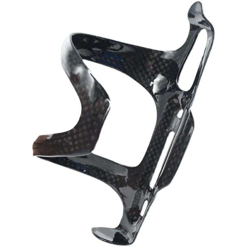 Black all-carbon fibre bicycle water bottle cage for road and mountain bikes