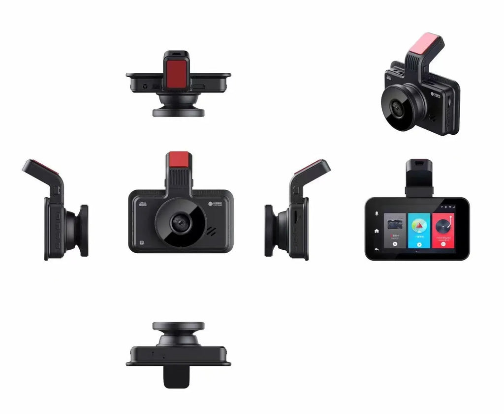 3-inch car dashboard camera with dual lens system for front and rear recording