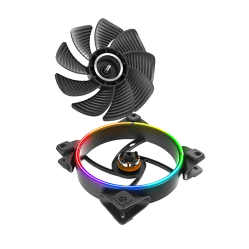 Three black 120mm RGB computer case cooling fans with fan blades and square frame.