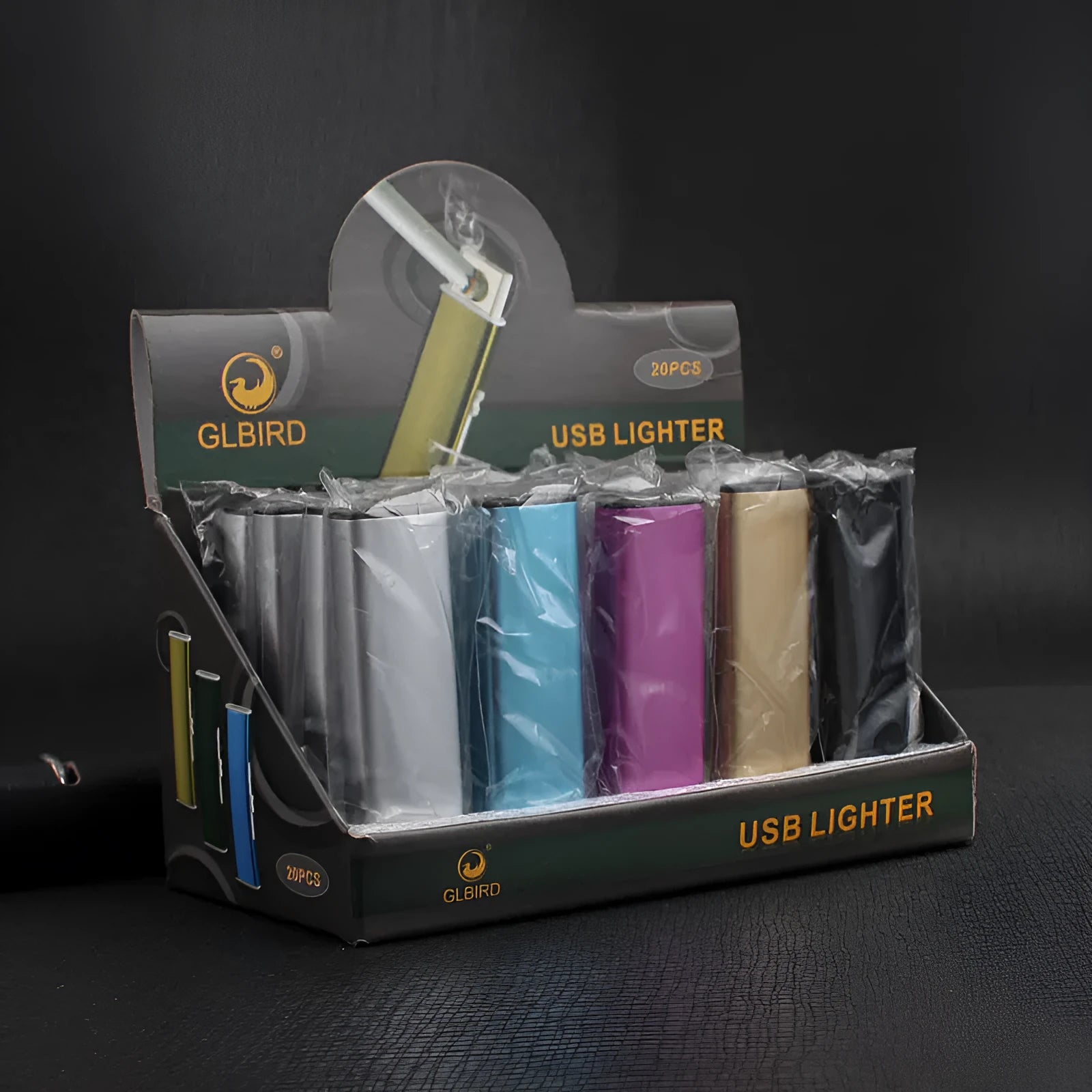 Rechargeable metal windproof cigarette lighter in hand, plain design, random colour