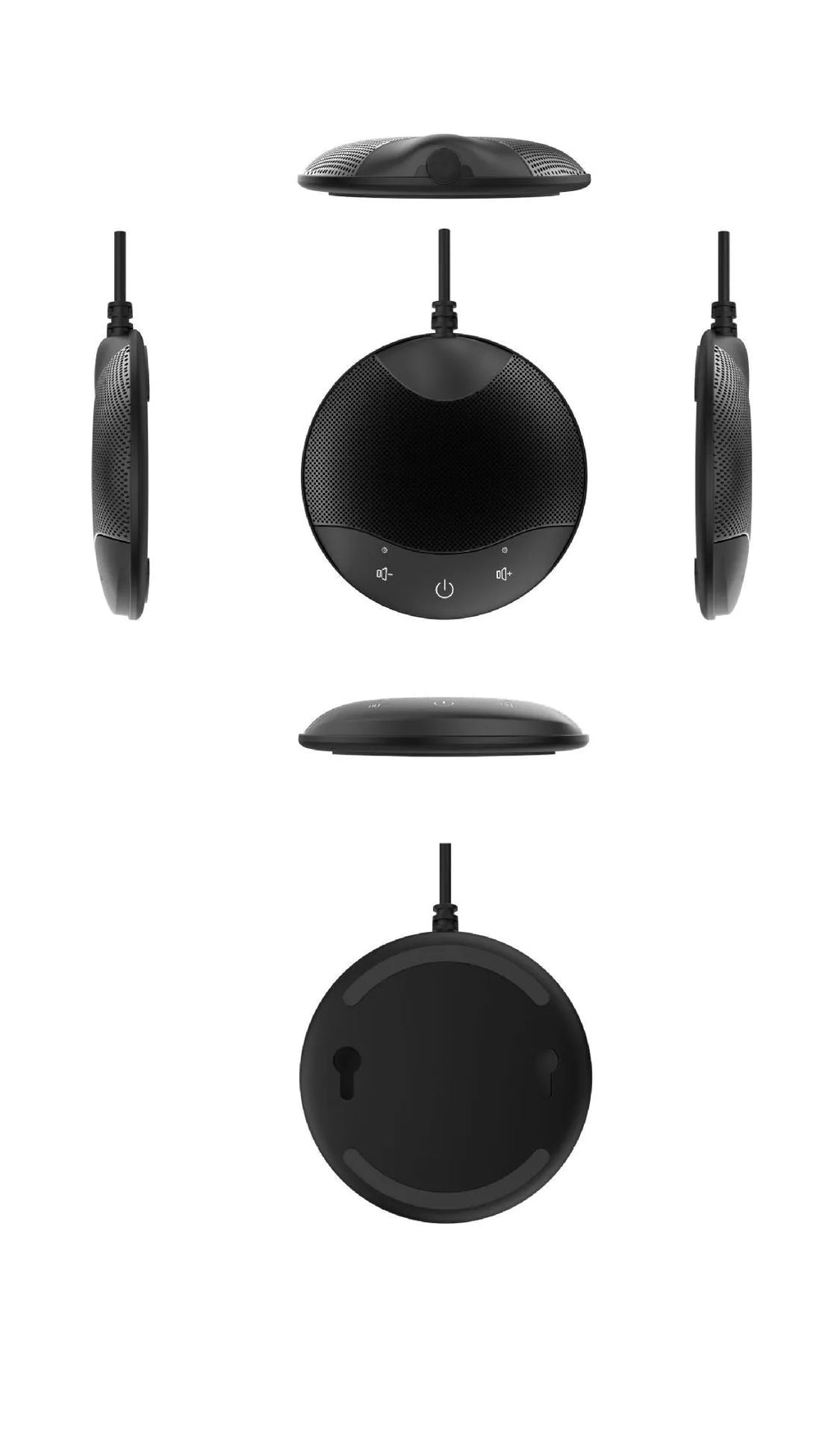 Black USB condenser microphone for conference calls and gaming