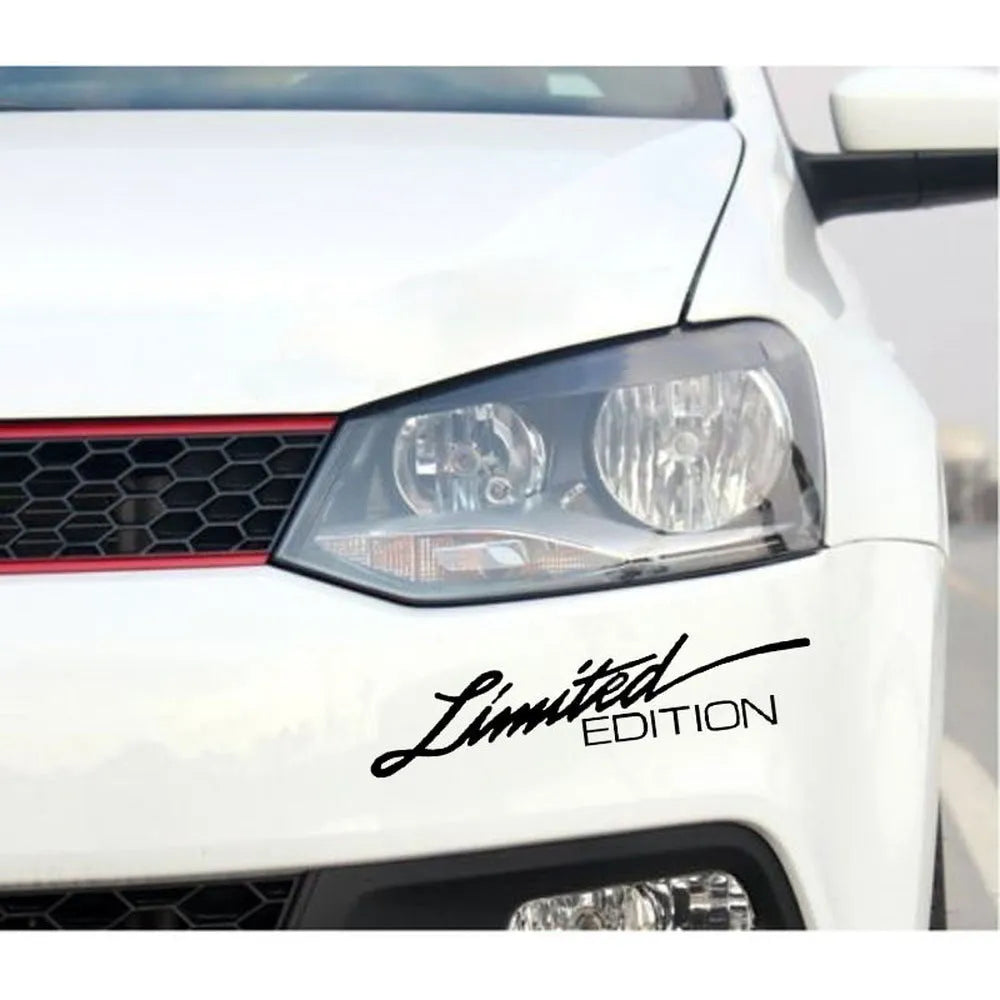 Reflective English plastic bumper sticker in black, white, or colourful, measuring 16cm long.