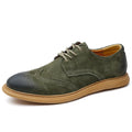 Men's grey business leather shoes with lace-up design and non-slip rubber soles