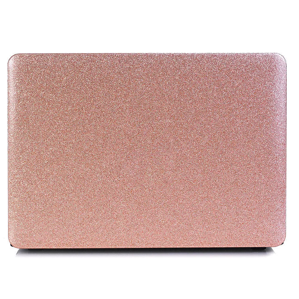 Imitation leather notebook protective shell for MacBook Air 11.6 and MacBook 12 in gold colour, flat back style
