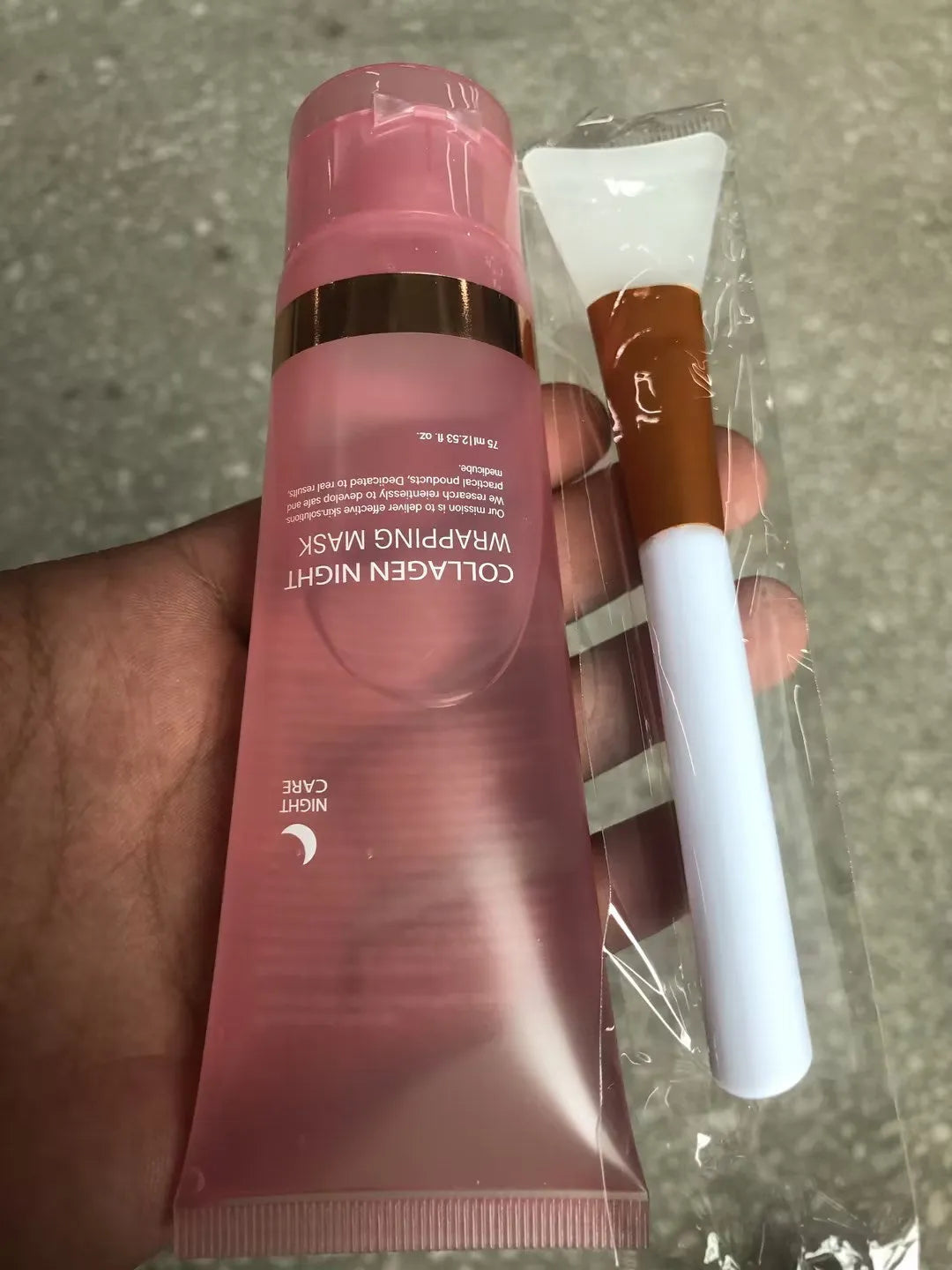 75ml collagen night mask with application brush for firming elasticity and overnight hydration