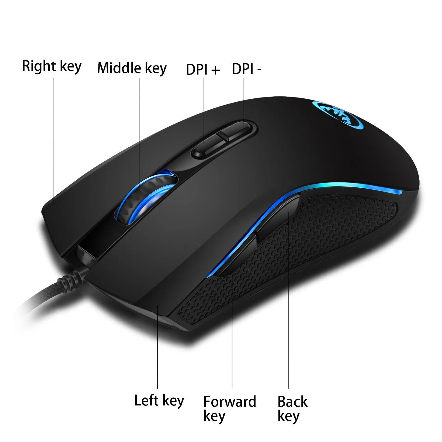 V700WB white and black wired gaming keyboard and mouse suit with colour backlight.